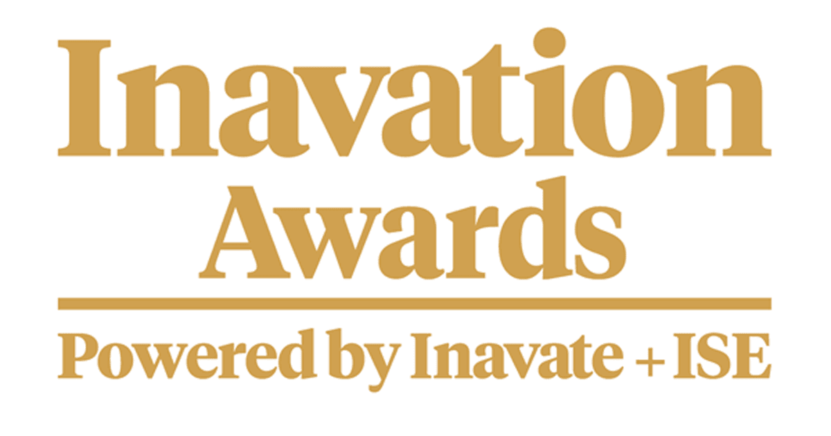 Logo der Inavation Awards, goldene Schrift auf weißem Hintergrund.